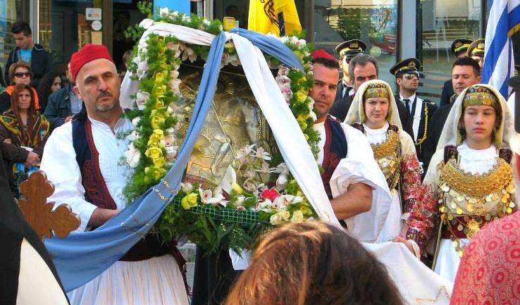 Λιτάνευση της εικόνας του Αγ. Γεωργίου στο Καματερό