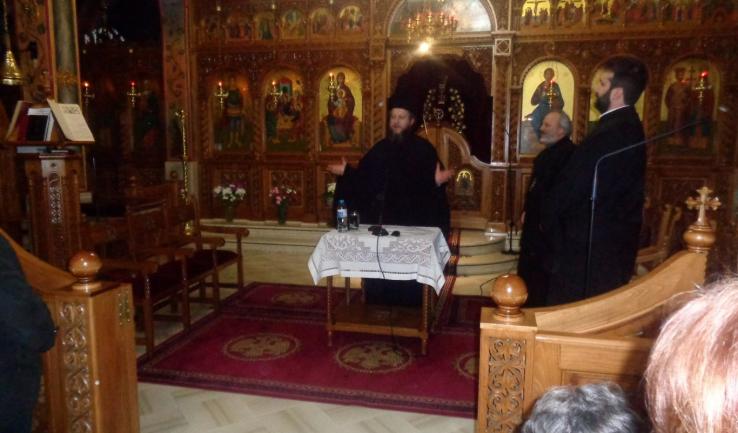 Στιγμιότυπα από την ομιλία του π. Θεμιστοκλή Χριστοδούλου