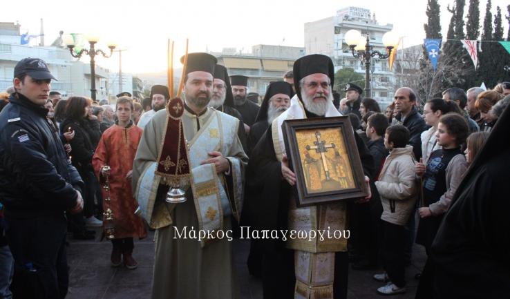 Υποδοχή Τιμίου Ξύλου στον Αγ. Δημήτριο Πετρουπόλεως