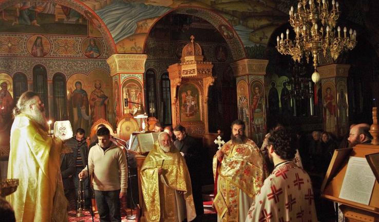 Ο Ηγούμενος της Ι. Μονής Εσφιγμένου στον Ι.Ν. Αγ. Διονυσίου Ιλίου